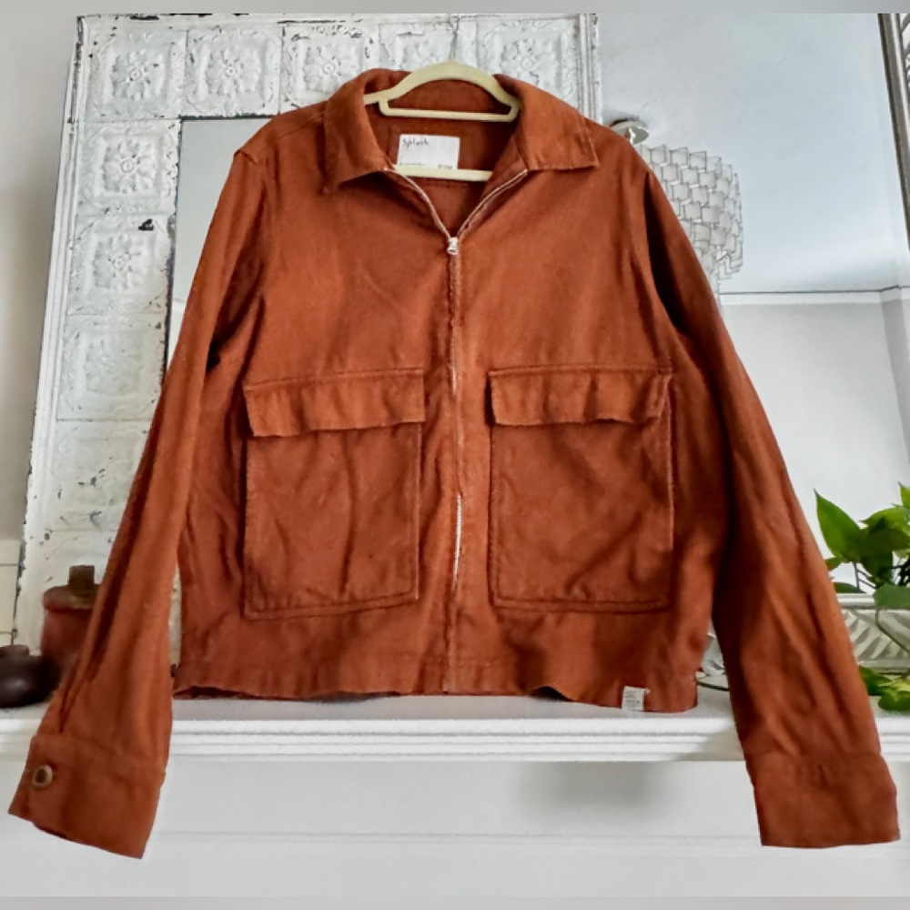 Denim Trucker Style Utility Jacket